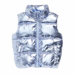 Old Navy Shimmering Silver Puffer Vest